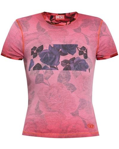 DIESEL T-ele-long-p3 T-shirt - Pink
