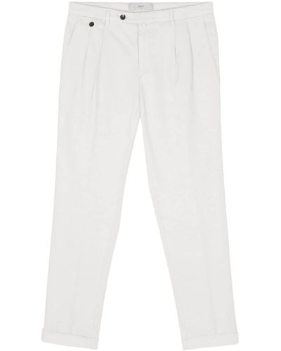 Briglia 1949 Pantalon droit à détail de plis - Blanc