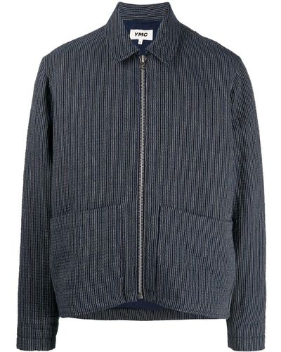 YMC Veste rayée Bay City - Bleu