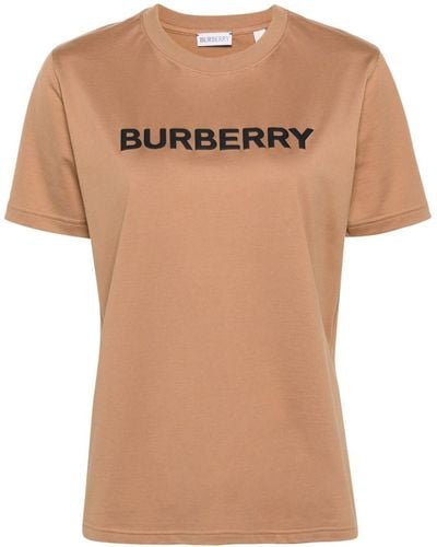 Burberry Katoenen T-shirt Met Logoprint - Naturel