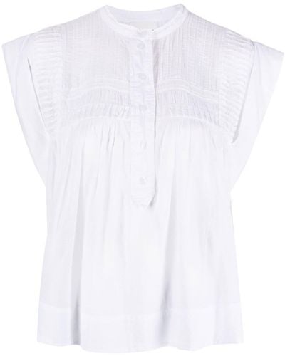 Isabel Marant Leaza Geplooide Blouse - Wit