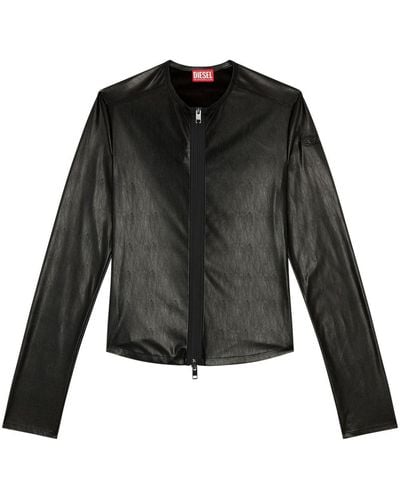 DIESEL Top S-Nes con cremallera - Negro