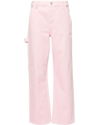Claudie Pierlot Straight-leg Organic-cotton Jeans - Pink