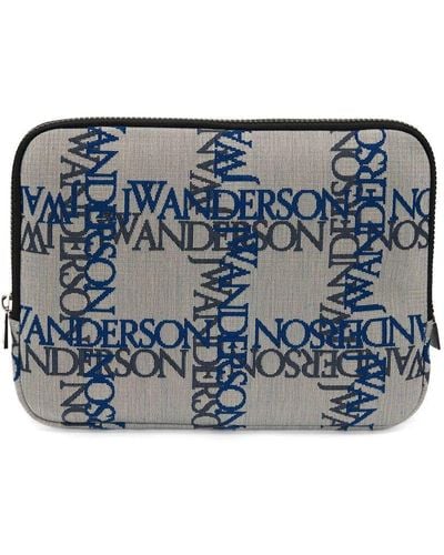 JW Anderson Pochette d'iPad à motif monogrammé - Blanc