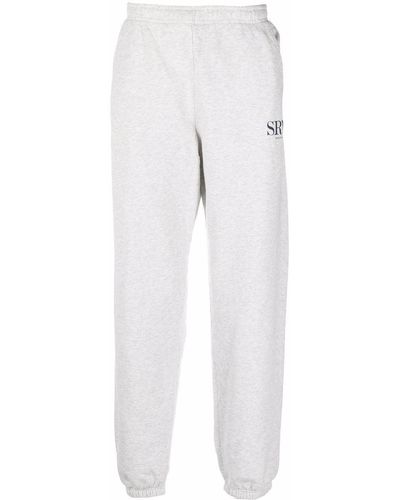 Sporty & Rich Pantalones de chándal con logo estampado - Gris