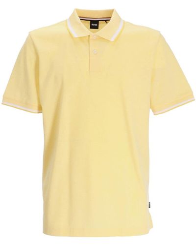 BOSS Polo con logo bordado - Amarillo
