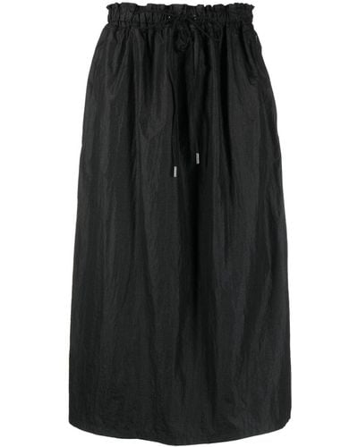 Woolrich High-waisted Track Midi Skirt - Black