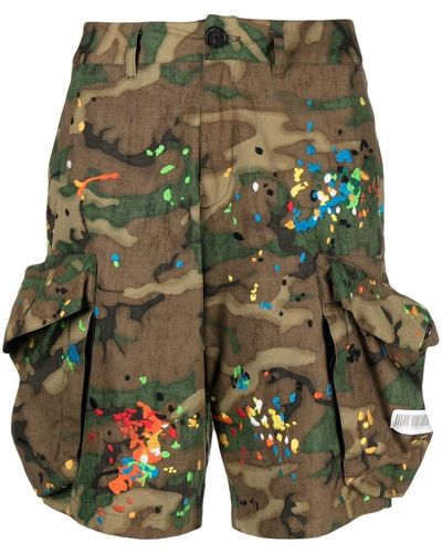 Mostly Heard Rarely Seen Cargo-Shorts mit Camouflage-Print - Grün