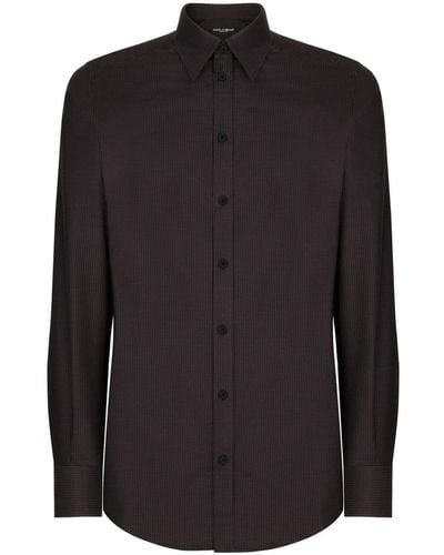 Dolce & Gabbana Hemd mit Mikro-Punktemuster - Schwarz