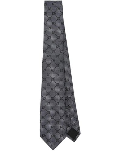 Gucci GG-pattern Silk Tie - Grey