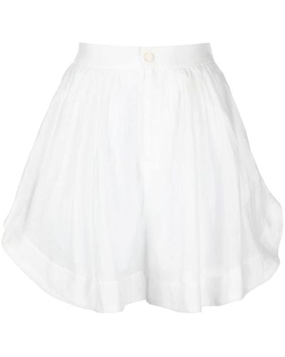 B+ AB Shorts con pieghe - Bianco