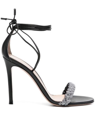 Gianvito Rossi Sandalen Verfraaid Met Kristal - Zwart