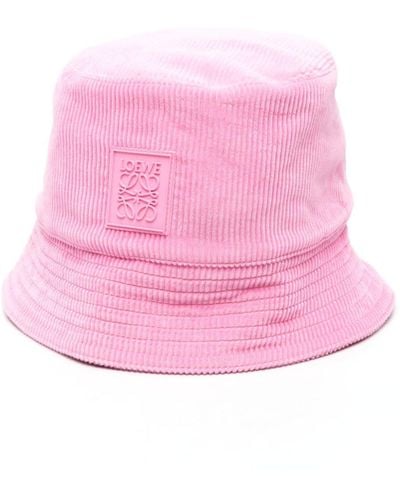 Loewe Anagram-patch Corduroy Bucket Hat - Pink