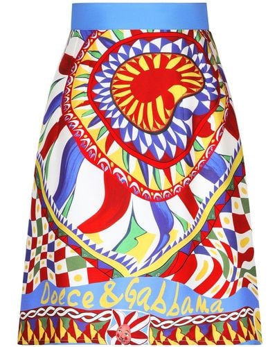 Dolce & Gabbana グラフィック ミニスカート - レッド