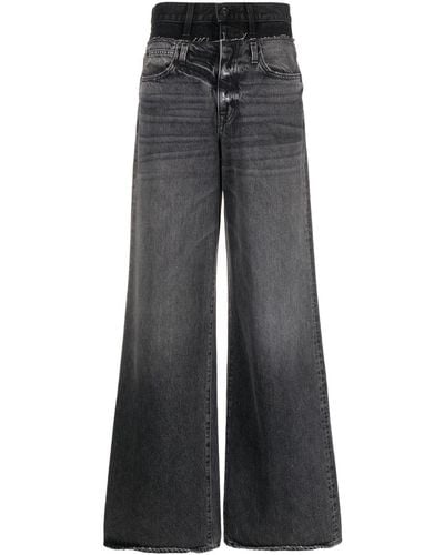 SLVRLAKE Denim Re-work Eva Double-waistband Jeans - Grey