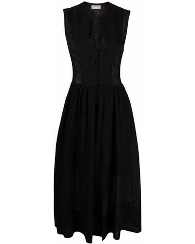 Zeus+Dione Piped-trim Sleeveless Dress - Black