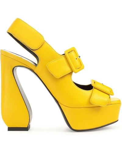 Sergio Rossi Si Rossi 90mm Leather Sandals - Yellow