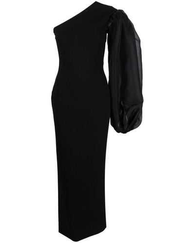 Solace London Hudson One-shoulder Gown - Black