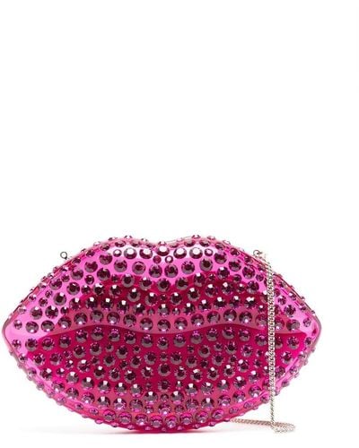 Aquazzura Pochette à design de lèvres - Violet
