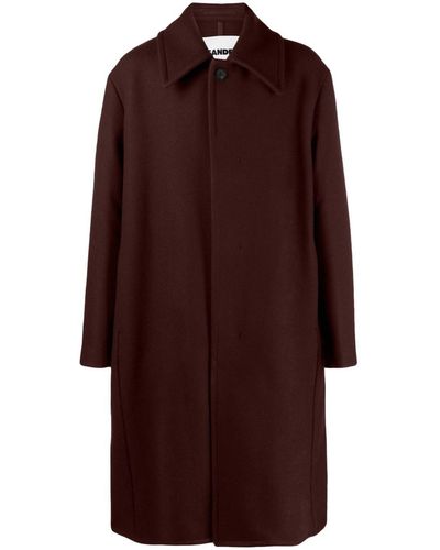 Jil Sander Single-breasted Wool Coat - Red