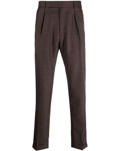 Paul Smith Pantalones ajustados a cuadros finos - Gris