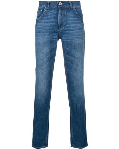 Brunello Cucinelli Jeans slim in cotone blu