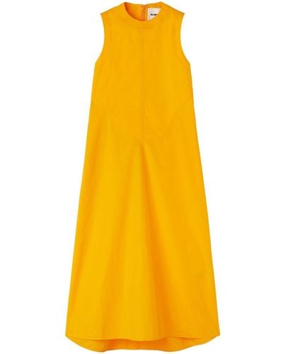 Jil Sander Cotton Midi Dress - Yellow
