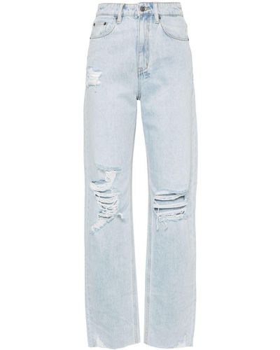 Ksubi Playback Drift Trashed Jeans mit hohem Bund - Blau