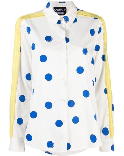 Boutique Moschino Spot-print Long-sleeve Shirt - Blue