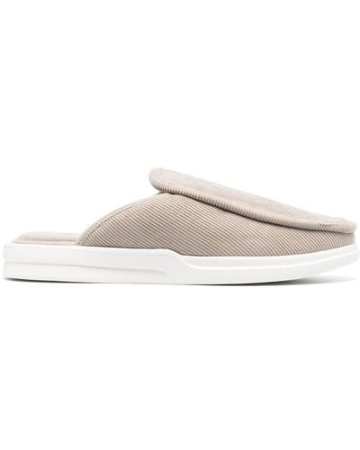 Lusso Corduroy Round-toe Slippers - Natural