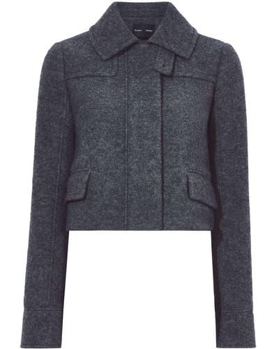 Proenza Schouler Zipped Wool Cropped Jacket - Blue