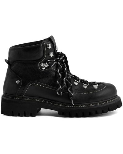 DSquared² Leather Hiking Boots - Zwart