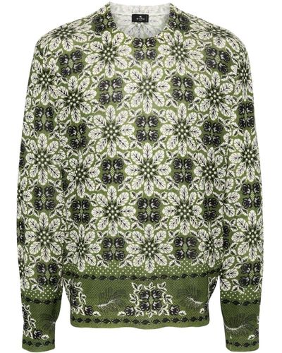 Etro Pullover mit blumigem Print - Grün