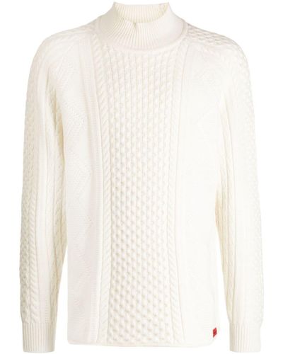 HUGO Cable-knit Mock-neck Sweater - White