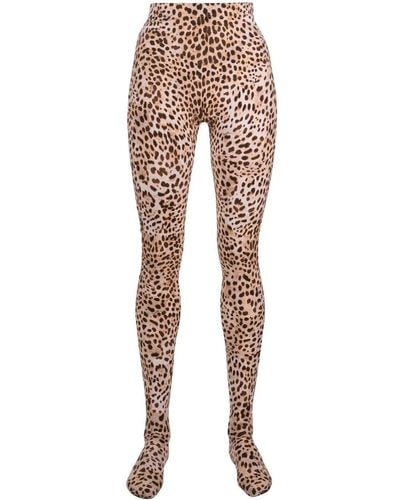 Roberto Cavalli Leopard-print High-waisted leggings - Brown