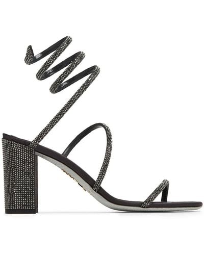 Rene Caovilla Cleo 80mm Crystal-embellished Sandals - Metallic