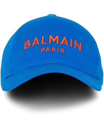 Balmain Cappello da baseball con ricamo - Blu