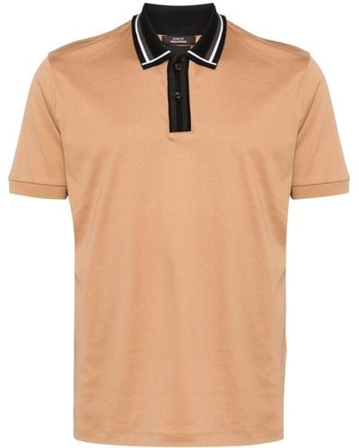 BOSS Short-sleeve Cotton Polo Shirt - Natural