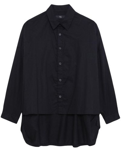 Y's Yohji Yamamoto Long-sleeve Cotton Shirt - Blue