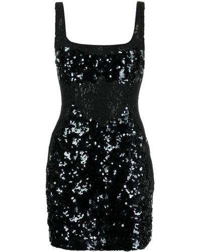 Cynthia Rowley Vestido corto con lentejuelas - Negro