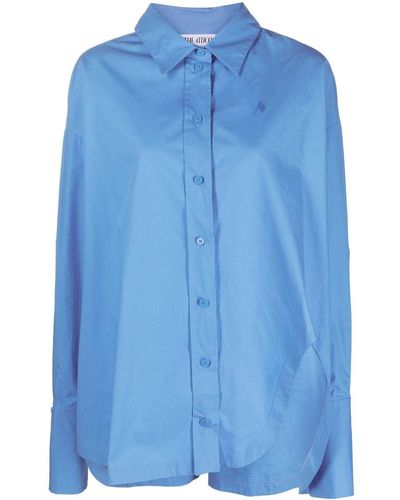 The Attico Diana Cut-out Shirt - Blue