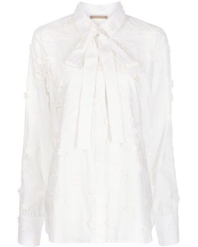 Elie Saab Chemise à broderies - Blanc