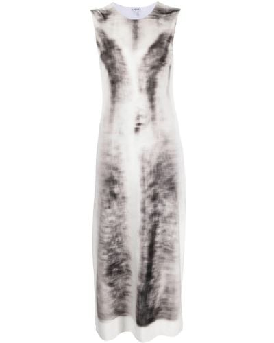 Loewe Trompe L'oeil-print Velvet Dress - Multicolor