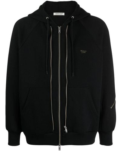 Undercover Logo-embroidered Zip-up Hoodie - Black