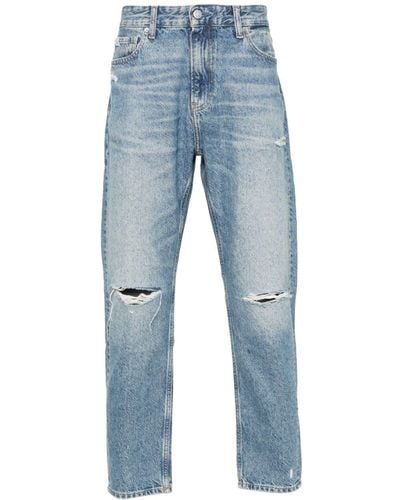 Calvin Klein Low Waist Straight Jeans - Blauw