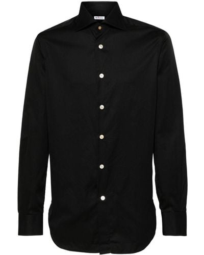 Kiton Chemise en coton à manches longues - Noir