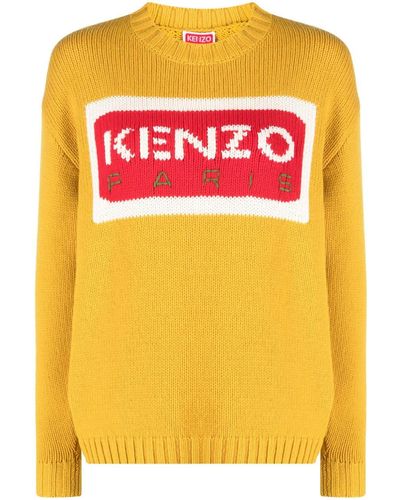 KENZO ロゴインターシャ セーター - ピンク