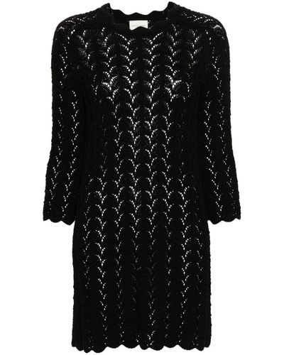 Loulou Studio Ditu Open-knit Minidress - Black