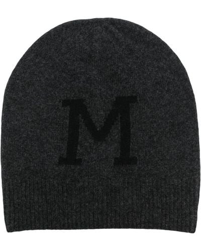 Moncler Logo-print Knitted Beanie - Black