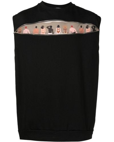 Amir Slama Graphic-print Cotton Tank Top - Black